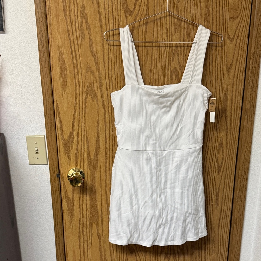 PINK Victoria's Secret Ribbed White dress with shorts